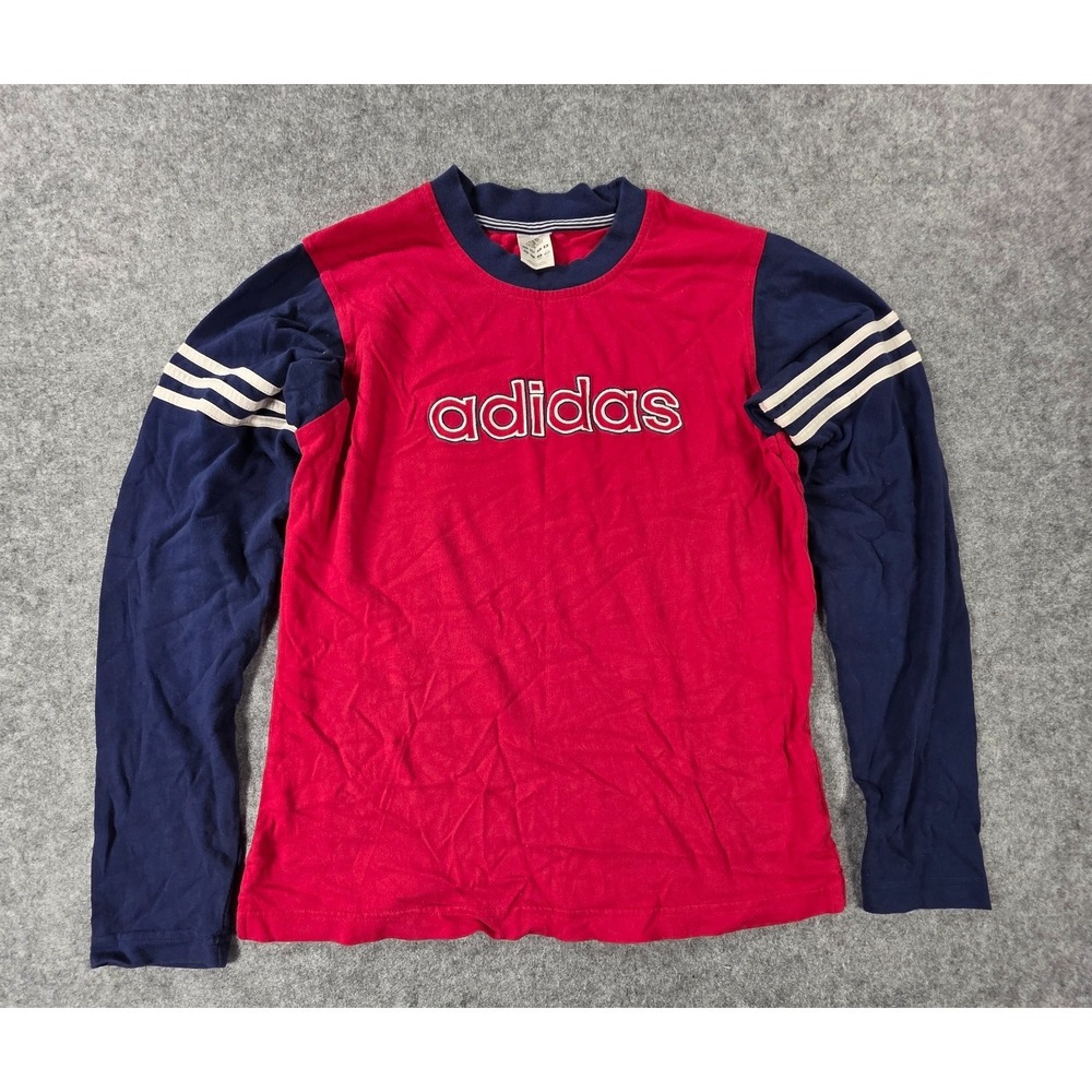 VINTAGE Adidas Long Sleeve Shirt Top Womens Large Y2K Spell Out 2002